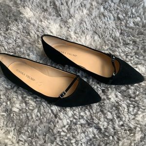 Ivanka Trump black suede flats, size 7